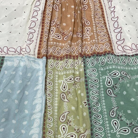 Ivy Jane Blouse Women Size S/M Retro Paisley Vneck Patch Hipster Comfy Relaxed - Picture 5 of 10